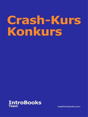 cover image of Crash-Kurs Konkurs